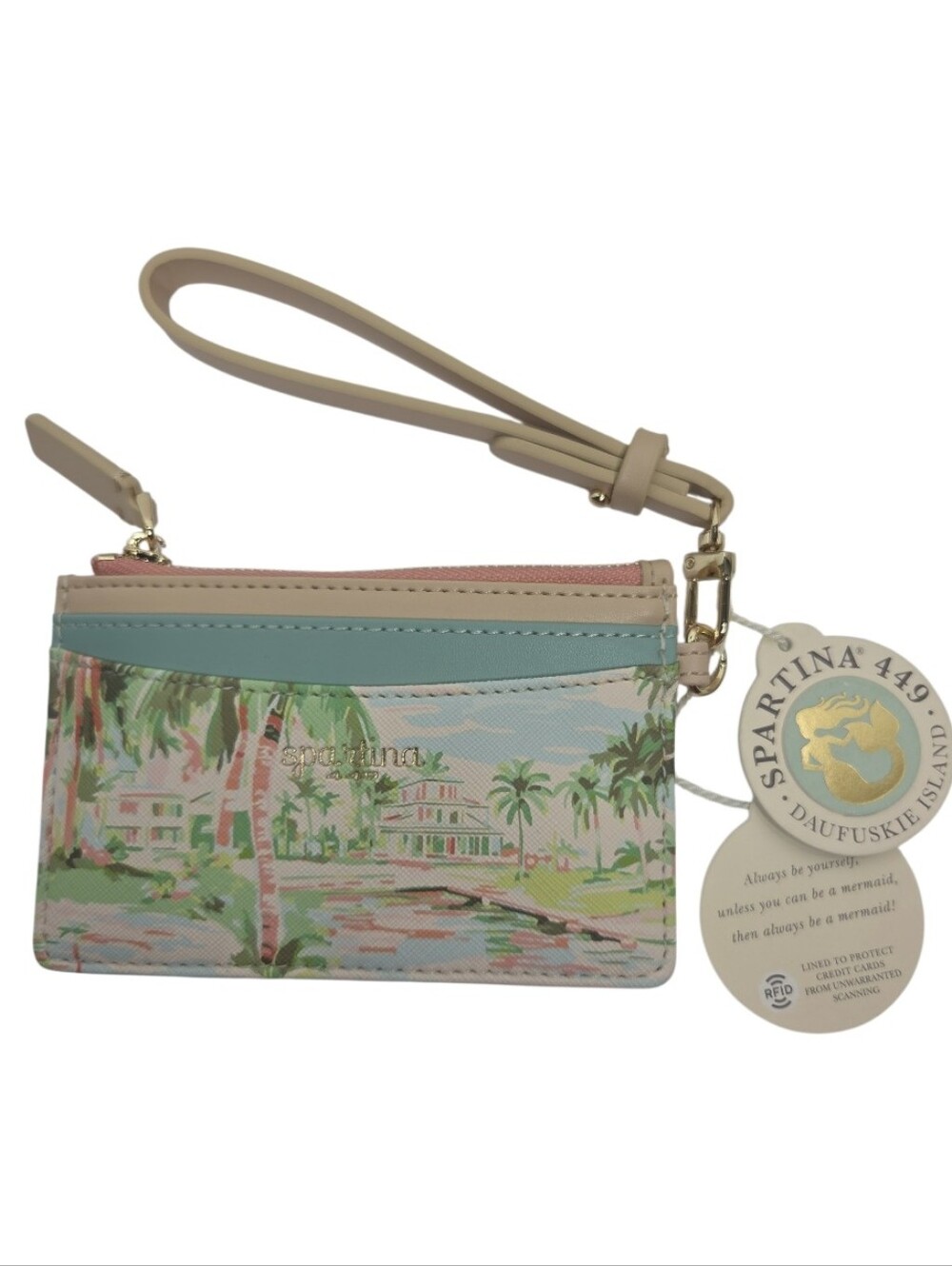 Spartina 449 Slim Card Coin Purse Coastal Dreams Wristlet NWT